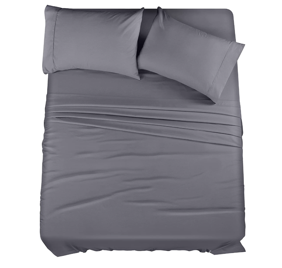 Utopia Bedding 4-Piece Sheet Set in grey (photo via Amazon)