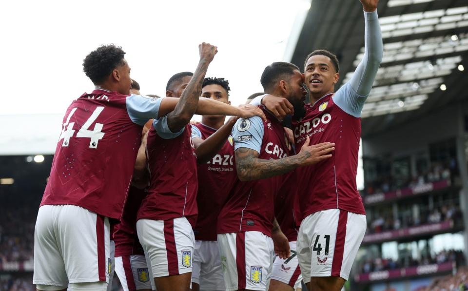 Aston Villa players celebrate their lead - Getty Images/Neville Williams