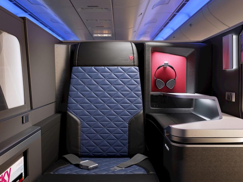 A business-class suite on Delta's Boeing 767-300ER.