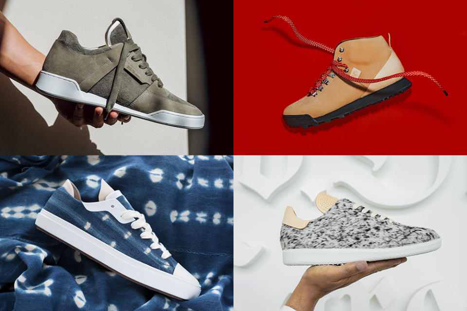 Clockwise from top left, the Delta, Gamma, Bravo and Charlie sneaker silhouettes from No.One.