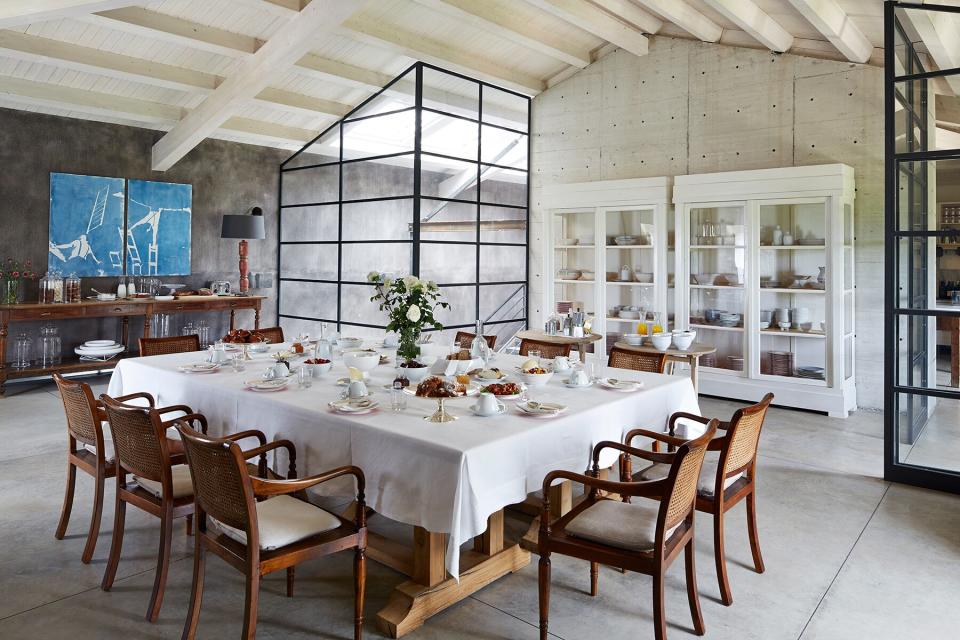 The dining room at Rocca delle Tre Contrade