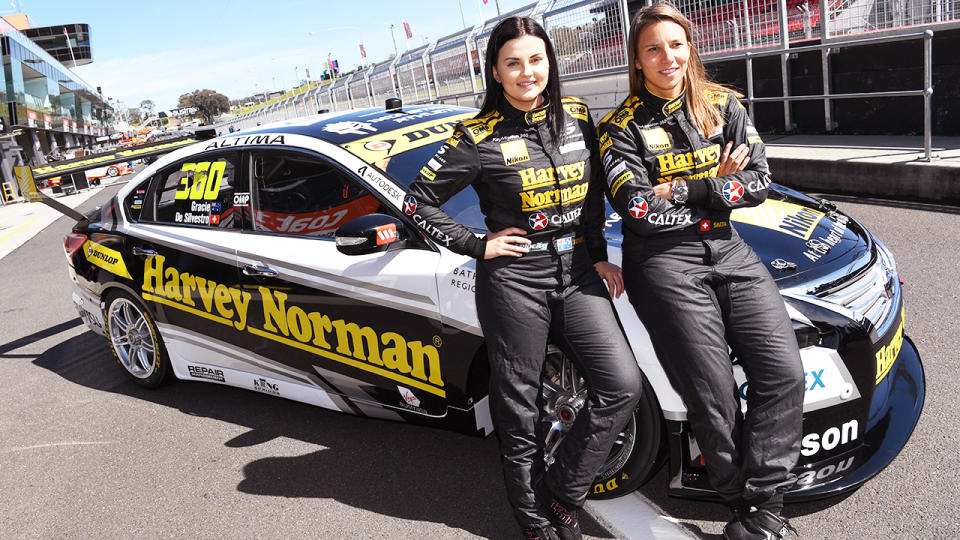 Renee Gracie and Simona de Silvestro, pictured here at the Bathurst 1000 in 2015.