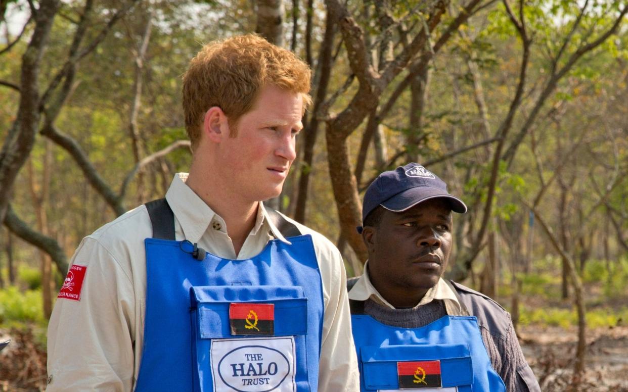 Prince Harry on a previous trip to Angola six years ago - PA