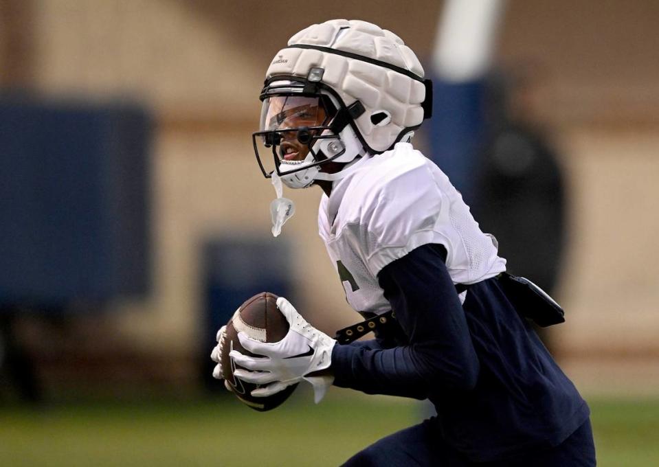 Penn State wide receiver Harrison Wallace III during practice on Wednesday, Nov. 8, 2023. Abby Drey/adrey@centredaily.com