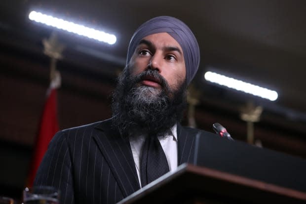 NDP Leader Jagmeet Singh has seen his party's national support rise from about 14 per cent in the spring of 2020 to 19 per cent today, according to an aggregation of polling data. (David Kawai / Canadian Press - image credit)