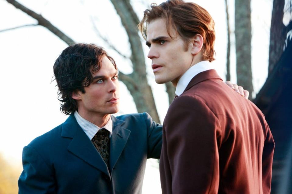 Damon Salvatore (Ian Somerhalder) and Stefan Salvatore (Paul Wesley) on “The Vampire Diaries.” THE CW