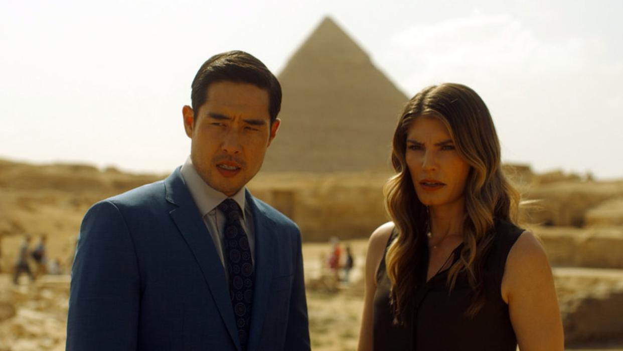  Ben and Addison in Egypt staring at something. 