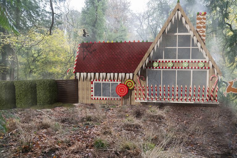 El render de la casa que construirá, inspirada en el cuento Hansel y Gretel