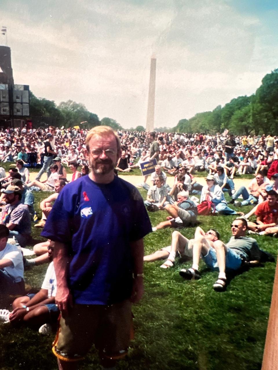 Paul Edmonds attends the Millennium March on Washington in April 2000.