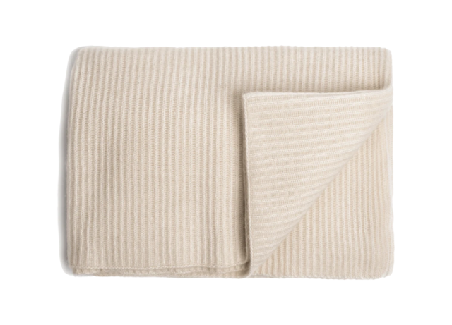 Ribbed Cashmere Throw - Grey | Ben Soleimani