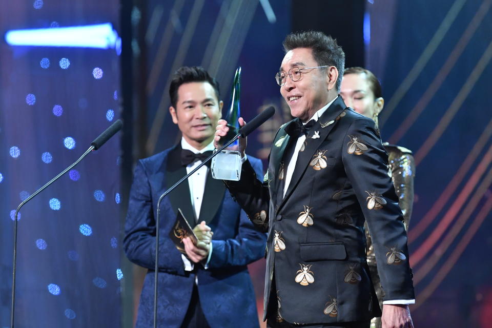 Chen Shu Cheng picked up Best Supporting Actor. (PHOTO: Mediacorp)