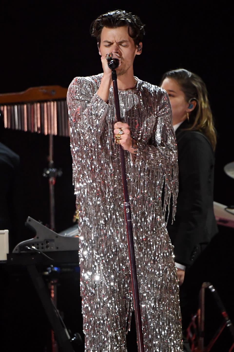 los angeles, california february 05 for editorial use only harry styles performs onstage during the 65th grammy awards at cryptocom arena on february 05, 2023 in los angeles, california photo by jc oliverawireimage