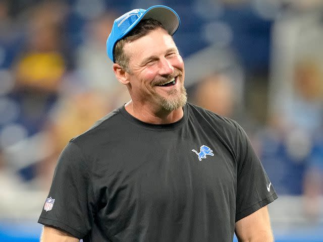 <p>Nic Antaya/Getty</p> Dan Campbell before the preseason game against the New York Giants at Ford Field on August 11, 2023 in Detroit, Michigan.