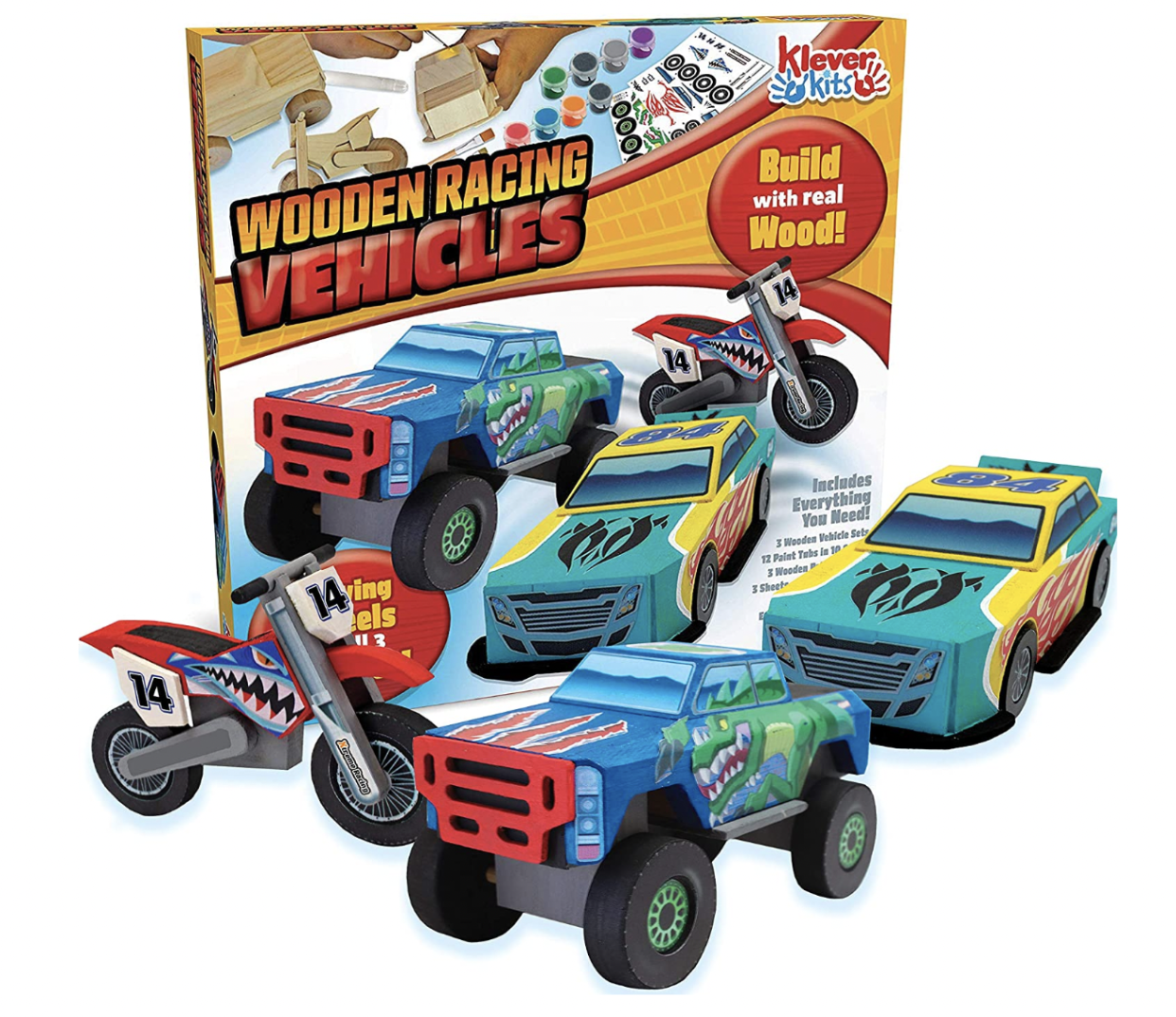 Wooden Race Cars Arts and Crafts Kit