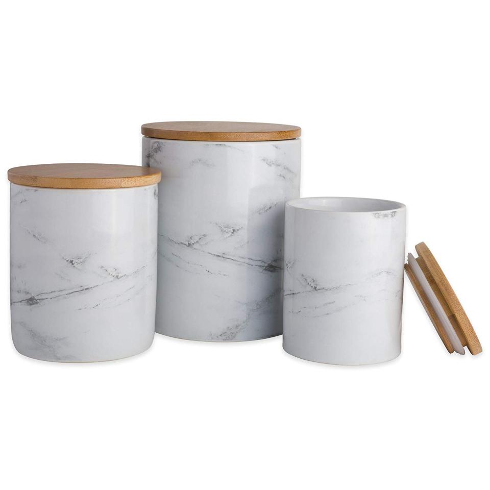 Dii White Marble Ceramic Canister Set