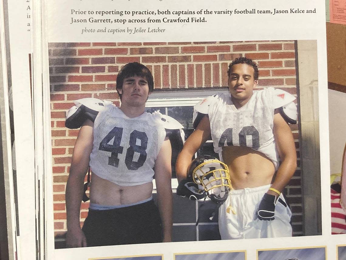 Jason Kelce, left, in his 2006 senior year at Heights High School.
