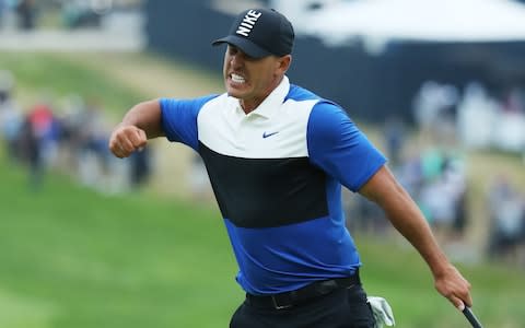 Brooks Koepka celebrates his win - Credit: getty images