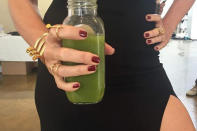 <p>"Red nails, green juice," the supermodel posted this week. All we can say is wow.</p>