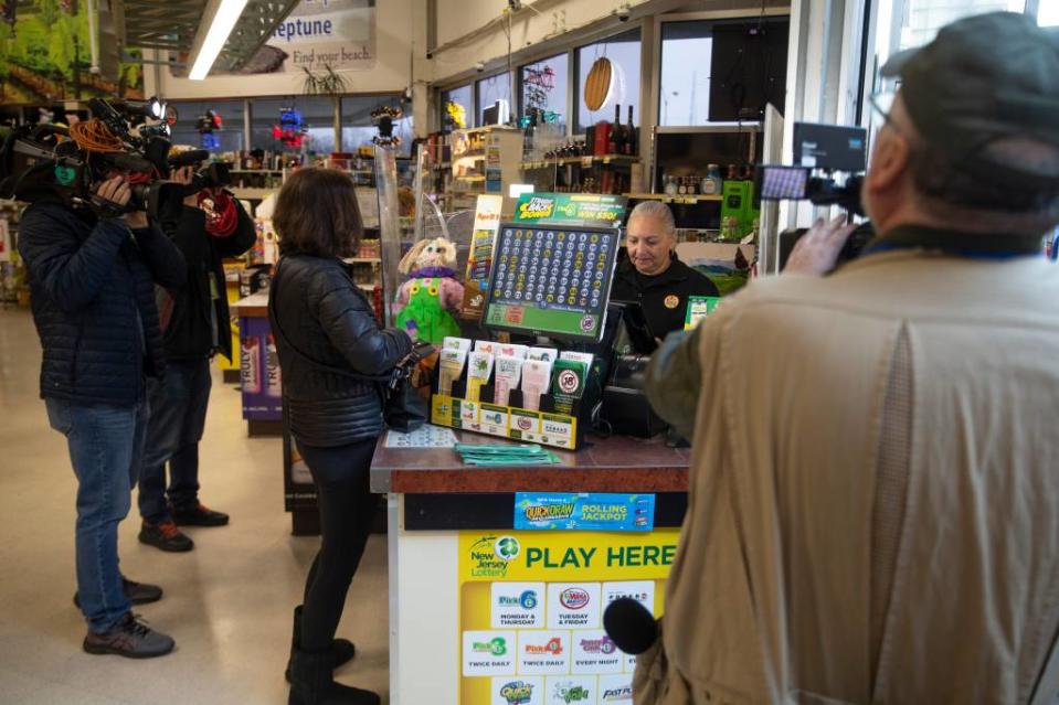 New Jersey Lottery Executive Director James Carey at ShopRite Liquor store in Neptune, announcing the sale of a $1.13 Billion Mega Millions Jackpot ticket. Doug Hood / USA TODAY NETWORK