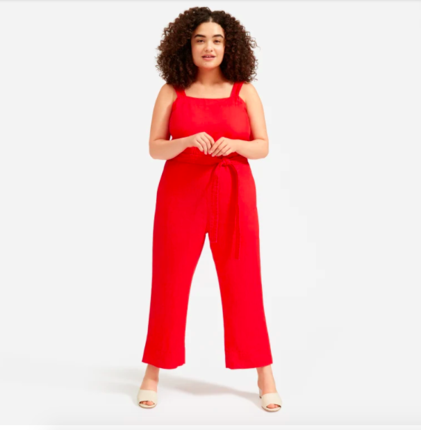 Everlane's new square-neck linen jumpsuit is a chic warm-weather essential.