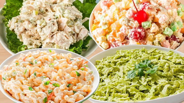 Variety of creamy salads