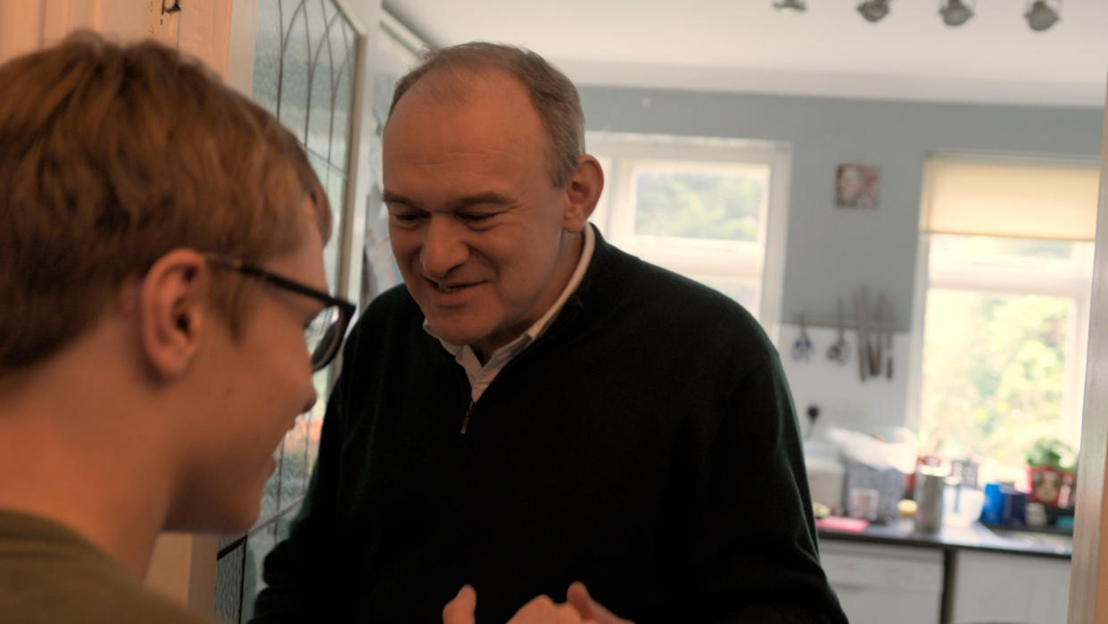 
Liberal Democrats election broadcast shows Ed Davey with disabled son