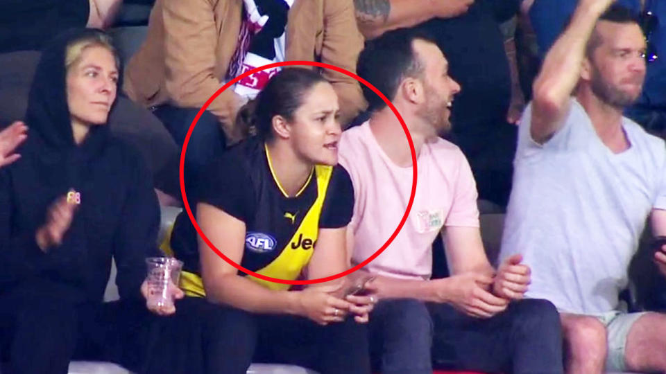 Ash Barty, pictured here watching on during Richmond's clash with St Kilda.