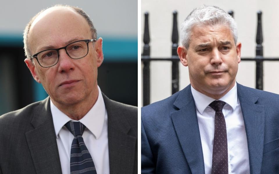 Prof Sir Stephen Powis and Stephen Barclay - Yui Mok/PA Wire/Paul Grover for The Telegraph