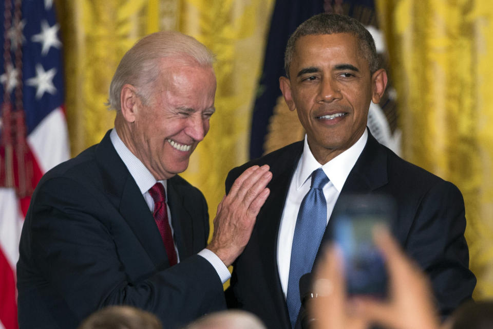 Former Vice President Joe Biden and former President Barack Obama "forged a special bond over the last 10 years and remain close today," Obama spokeswoman Katie Hill said in a statement Thursday. (Photo: ASSOCIATED PRESS)