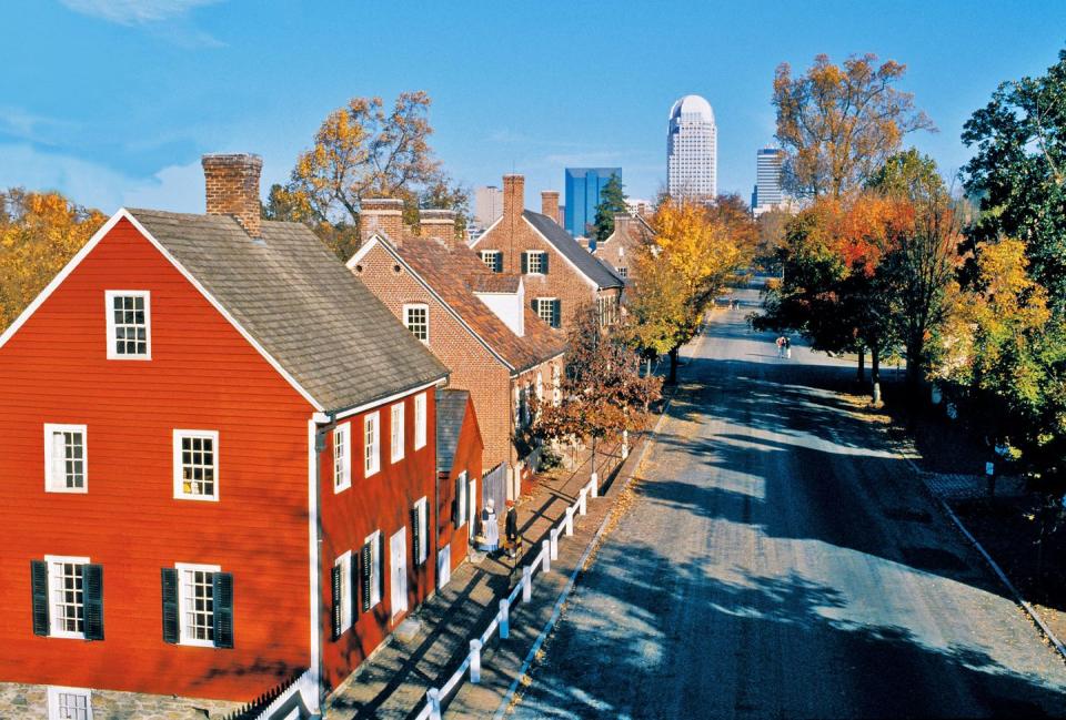 Old Salem's Main Street in Winston-Salem, North Carolina