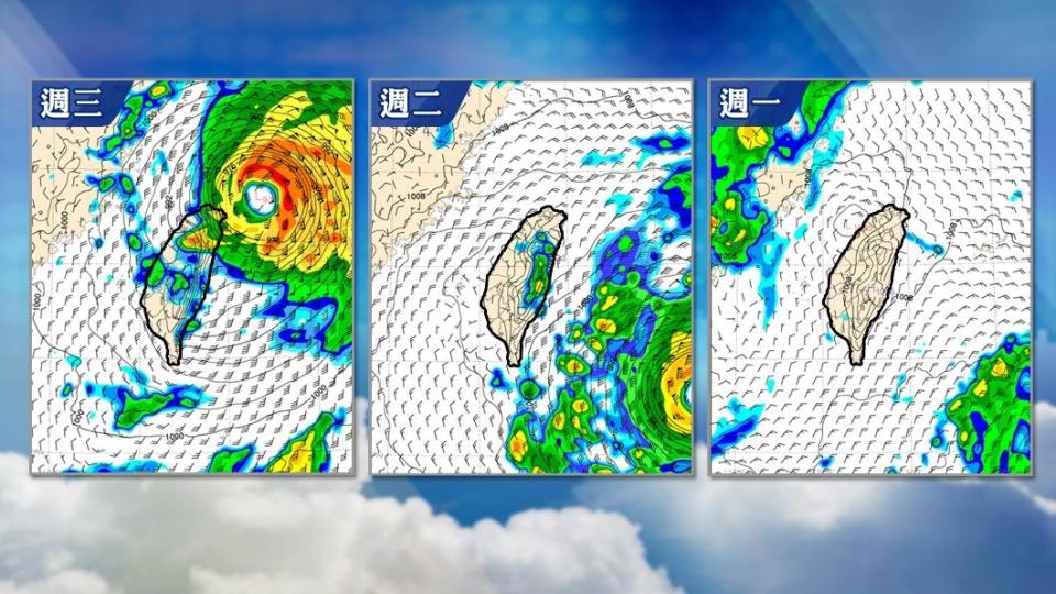 「杜蘇芮」外圍環流下週影響台灣。（圖／TVBS）