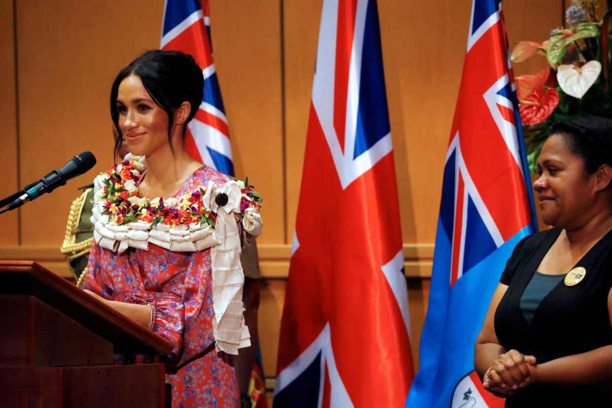 The Duchess of Sussex at the University of the South Pacific in Suva, Fiji. [Photo: PA]