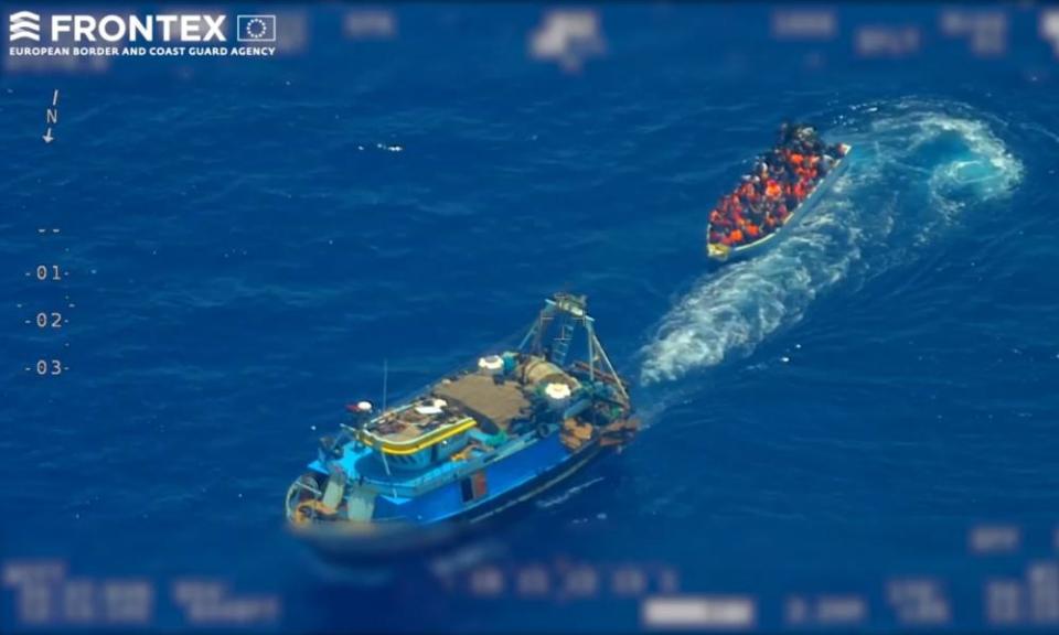 <span>Photograph: Frontex, The European Border And Coast Guard Agency Handout/EPA</span>