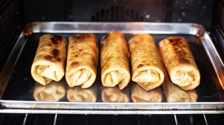 chimichangas  in oven