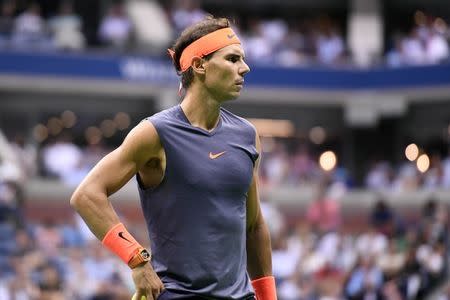 FILE PHOTO: Sep 7, 2018; New York, NY, USA; Rafael Nadal of Spain faces Juan Martin del Potro of Argentina in a men's semi-final match on day twelve of the 2018 U.S. Open tennis tournament at USTA Billie Jean King National Tennis Center. Mandatory Credit: Danielle Parhizkaran-USA TODAY SPORTS/File Photo