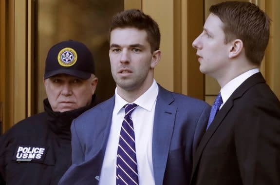 Billy McFarland, the organizer behind last year&rsquo;s disastrous Fyre Festival in the Bahamas, was sentenced on Thursday to six years in prison. He's seen at an earlier court appearance. (Photo: Mashable)