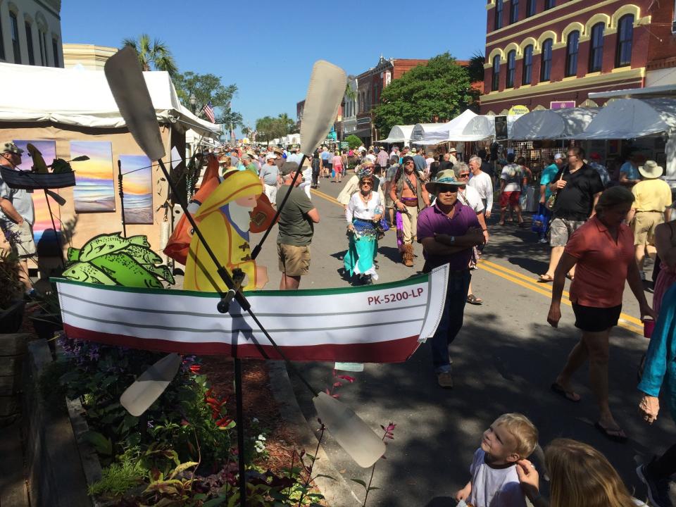 Historic downtown Fernandina Beach, shown here during the Isle of Eight Flags Shrimp Festival, would get $1 million for construction of a downtown resiliency seawall construction project in the 2023-24 state budget.