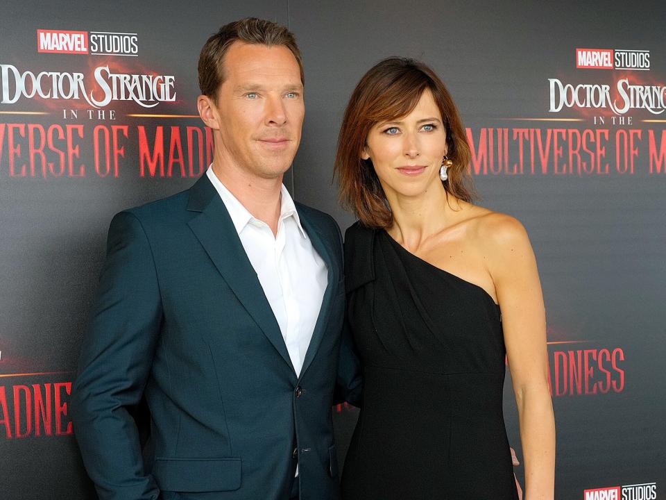 Benedict Cumberbatch and Sophie Hunter attend Marvel's "Doctor Strange In The Multiverse Of Madness" New York Screening at The Gallery at 30 Rock on May 05, 2022 in New York City