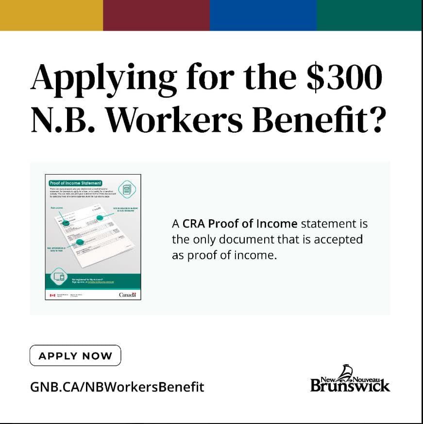 The New Brunswick government has been advertising it's $300 workers benefit on social media and elsewhere since February.   During the first 17 days it was available applications were well below government expectations. 
