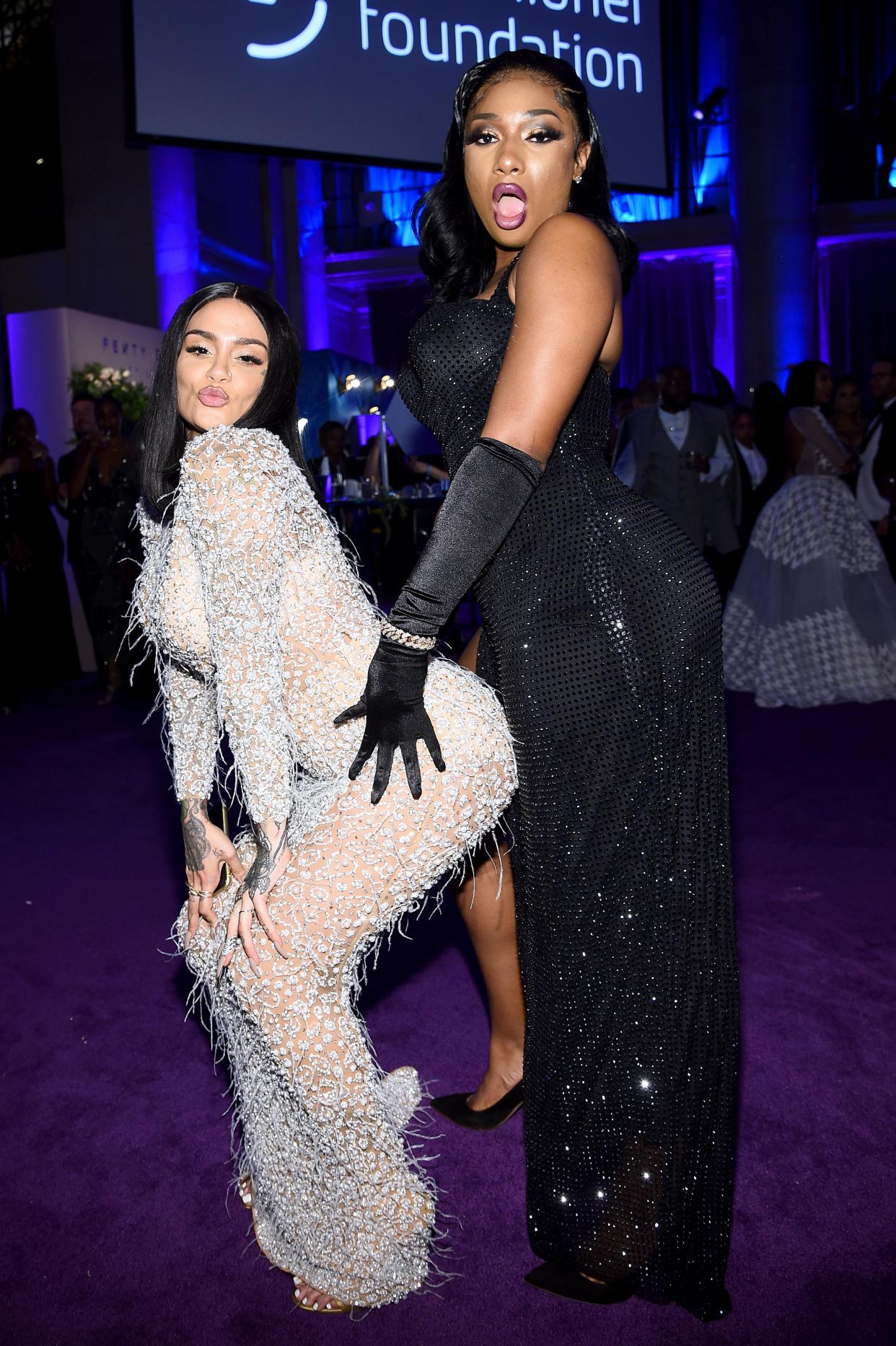 Kehlani (L) and Megan Thee Stallion attend Rihanna's 5th Annual Diamond Ball Benefitting The Clara Lionel Foundation at Cipriani Wall Street on Sept. 12, 2019, in New York City.
