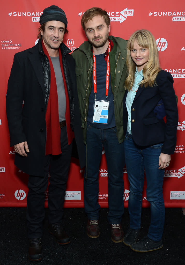 PARK CITY, UT - JANUARY 21: (L-R) Actor Dermot Mulroney, director Calvin Reeder and actress Lindsay Pulsipher attend "The Rambler" midnight screening at Library Center Theater during the 2013 Sundance Film Festival on January 21, 2013 in Park City, Utah. (Photo by Amanda Edwards/Getty Images)