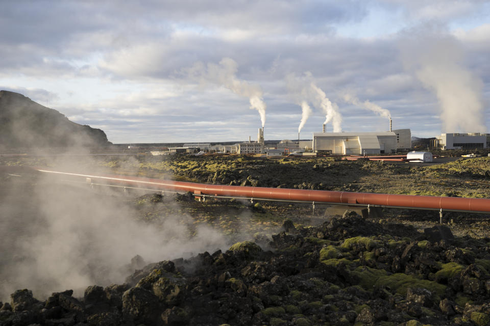 This photo taken Monday Oct. 28, 2019 shows the geothermal energy company HS Orka in Reykjanes, Iceland. The people of Iceland, who speak a unique dialect of Old Norse, are no longer protected from online fraud because of their linguistic isolation. Modern computer programs, sophisticated auto-translation systems and increased procession speed, has made residents much more vulnerable to computer scams. Recent scams have amounted to the largest thefts the island nation has ever seen with geothermal energy company HS Orka recently lost $1.5 million and a total of $13 million has been lost to foreign scammers over the past twelve months, the police estimate. (AP Photo/Egill Bjarnason)