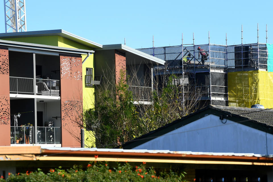 Newly finished apartments and some under construction can be seen in Brisbane. 