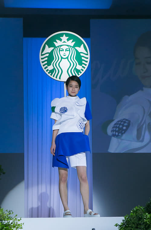 Starbucks Japan held a fashion show to launch its new range of frappuccinos earlier this month. Designer Taro Horiuchi, who won the Newcomer’s Prize at Mainichi Fashion Grand Prix Japan in 2012, created a line of dresses inspired by the drinks. No word yet as to whether they’ll be available to buy in store.