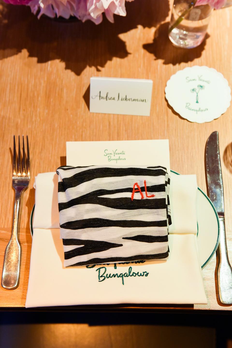 <h1 class="title">The personalized table settings with animal-print accents</h1><cite class="credit">Photo: BFA</cite>