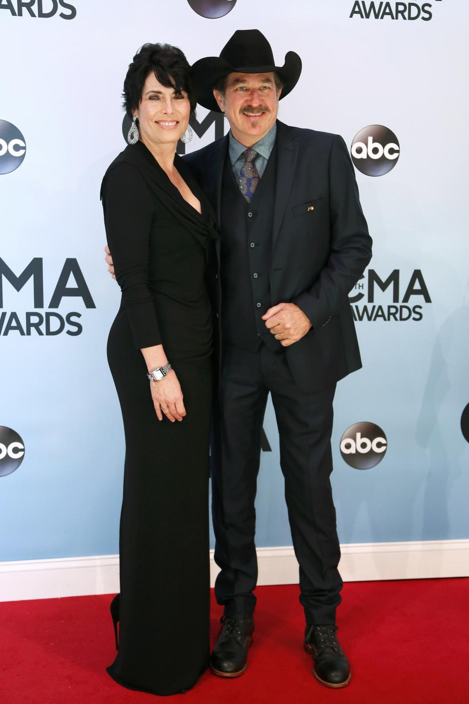 Kix Brooks and his wife Barbara pose on arrival at the 47th Country Music Association Awards in Nashville