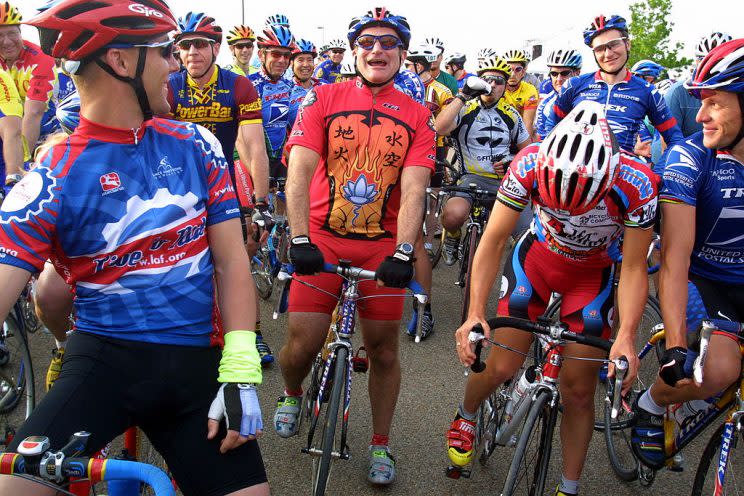 Robin Williams getting ready to ride like the wind in 2001. (Photo: Getty Images)