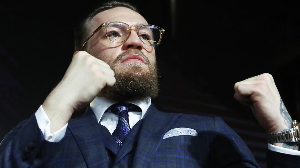 Conor McGregor revealed in an interview that he had spent the week before his infamous 2018 bout with Khabib Nurmagomedov drinking. (Photo by Stanislav Krasilnikov\TASS via Getty Images)