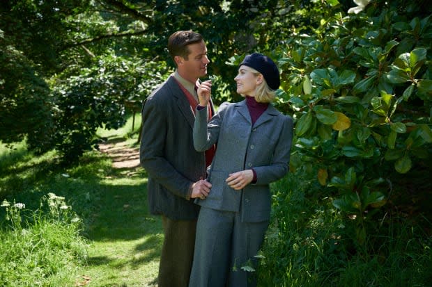 Maxim in his country clothes and Mrs. de Winter in her very Marlene Dietrich pantsuit.