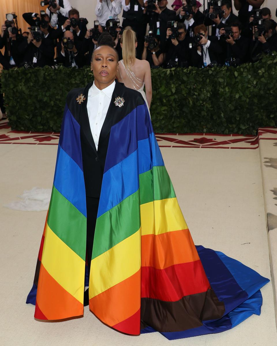 Lena Waithe at the 2018 Met Gala wearing Carolina Herrera